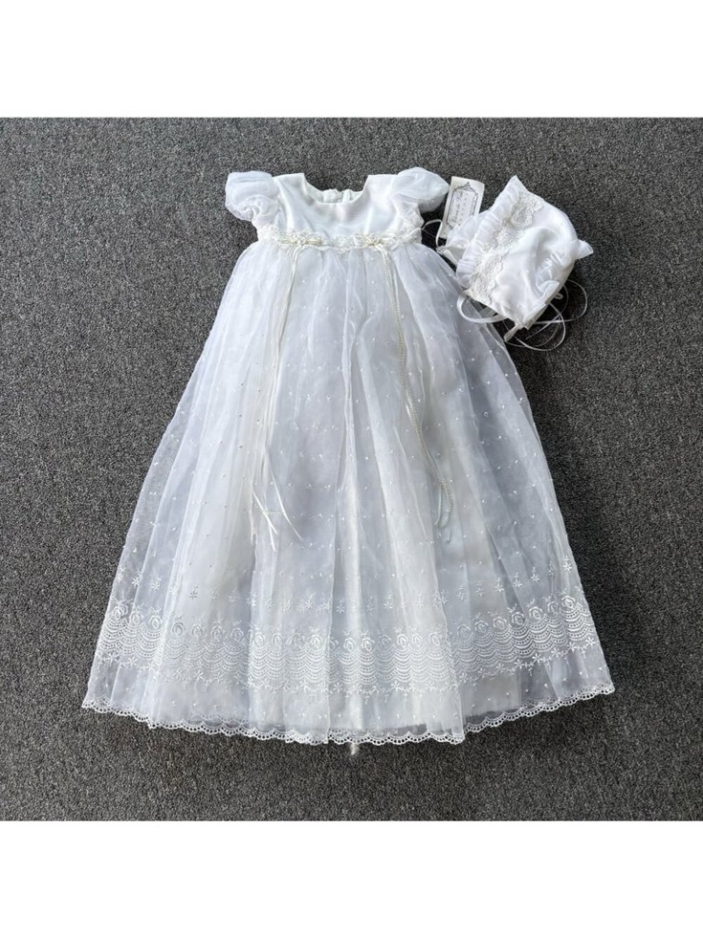 NWT ELENA DO VALE Couture Baby Girl 3-6M Emily White Christening Gown Vintage - Picture 2 of 11